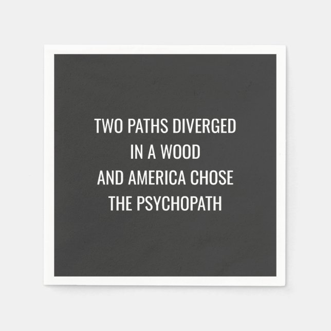 TWO PATHS DIVERGED  NAPKIN (Front)