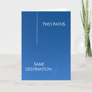 Two Paths Same Destination Minimalist Sky Greeting Card