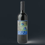 Two Peacock Feathers Birds of a feather Customize  Wine Label<br><div class="desc">Ready for you to customize with your info and your celebration date - for birds of a feather - two Peacock feathers!  
 
Also,  by using the Customize It option,  you can access the design to change the font style,  font size,  etc.!  
Enjoy Life & Thanks For Stopping By!</div>