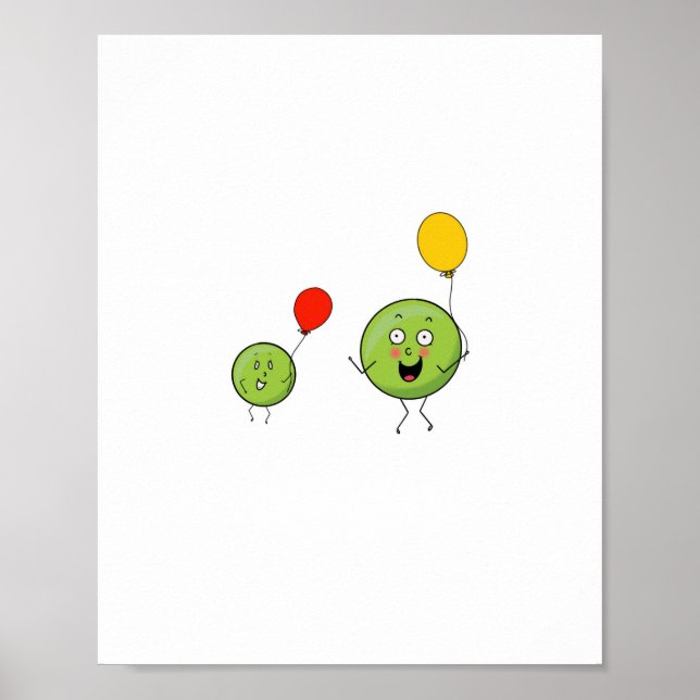 Two peas, cute pea theme poster (Front)