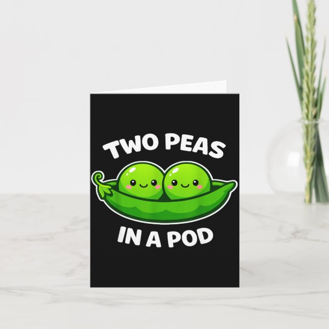 Two Peas In A D Cute Kawaii Funny  Card (Front)