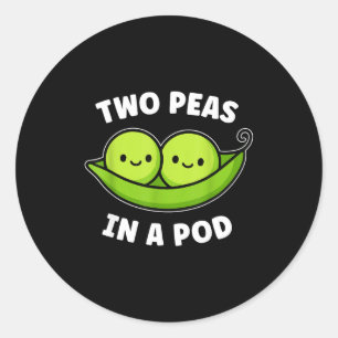Two Peas In A D Cute Kawaii Funny Classic Round Sticker