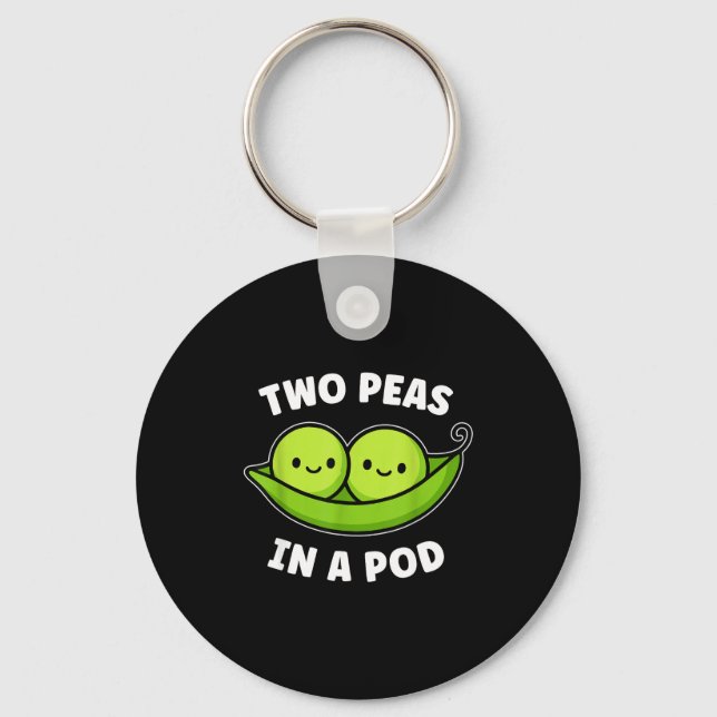 Two Peas In A D Cute Kawaii Funny  Key Ring (Front)