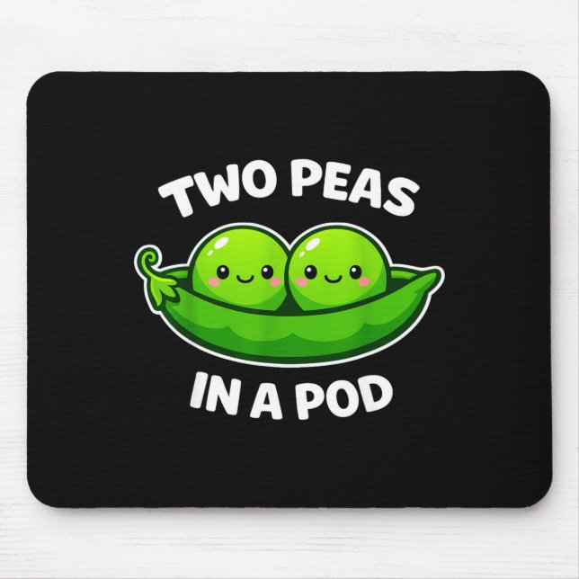 Two Peas In A D Cute Kawaii Funny  Mouse Mat (Front)