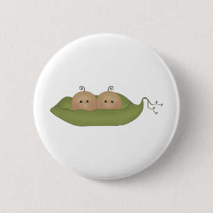 Two Peas In A Pod 6 Cm Round Badge
