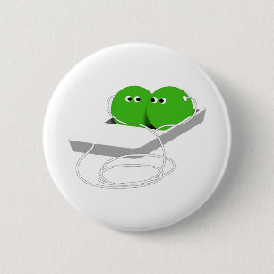 Two Peas In A Pod (Add Your Text) 6 Cm Round Badge