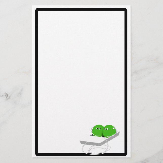 Two Peas In A Pod (Add Your Text) Stationery (Front)