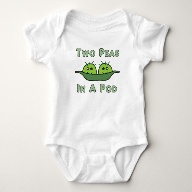 Two Peas In A Pod Baby Bodysuit (Front)