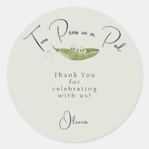 Two Peas in a Pod Baby Shower Classic Round Sticker