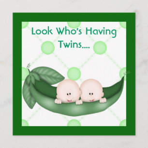 TWO PEAS IN A POD BABY SHOWER  INVITATION  GIRL /B