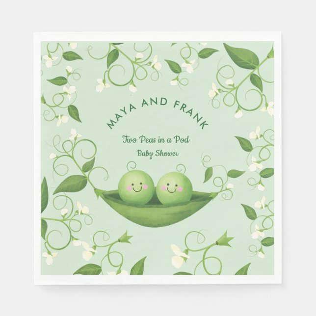 Two Peas in a Pod Baby Shower    Napkin (Front)