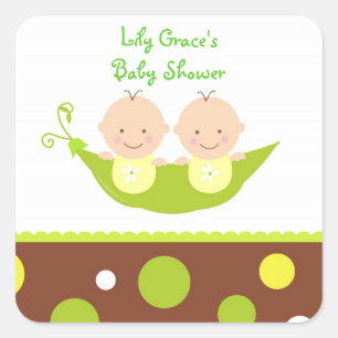 Two Peas In A Pod  Baby Shower Thank you Stickers