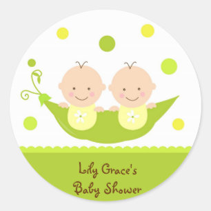 Two Peas In A Pod  Baby Shower Thank you Stickers
