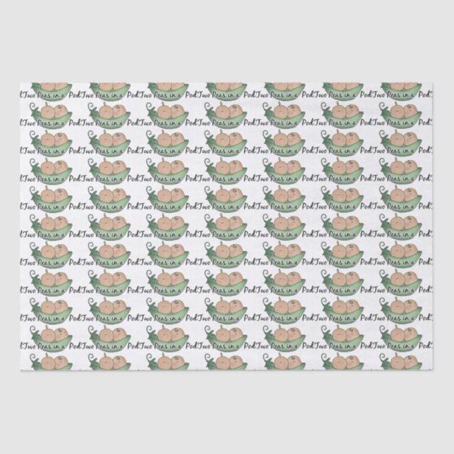 Two peas in a pod baby shower tissue paper (Front)