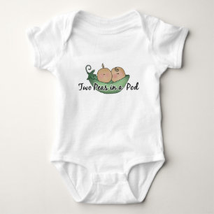 Two peas in a pod baby twins bodysuit