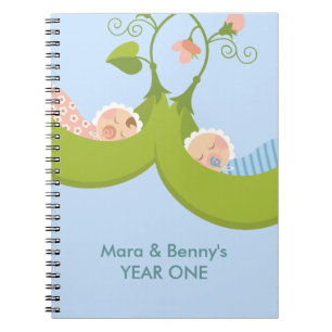 Two Peas in a Pod Boy Girl Twins Notebook