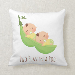 Two Peas in a pod Cute Baby Nursery Throw Pillow