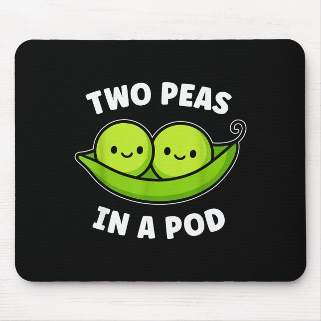 Two Peas In A Pod Cute Kawaii Funny  Mouse Mat (Front)