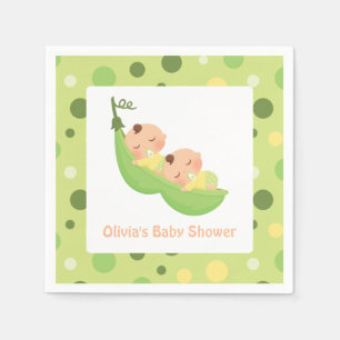 Two Peas in a Pod Cute Twins Baby Shower Napkins