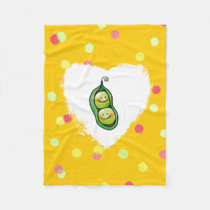 Two peas in a pod fleece blanket