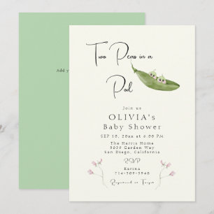 Two Peas in a Pod Girl Baby Shower Invitation