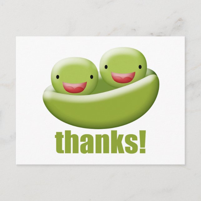 Two Peas In A Pod Give Thanks Postcard (Front)