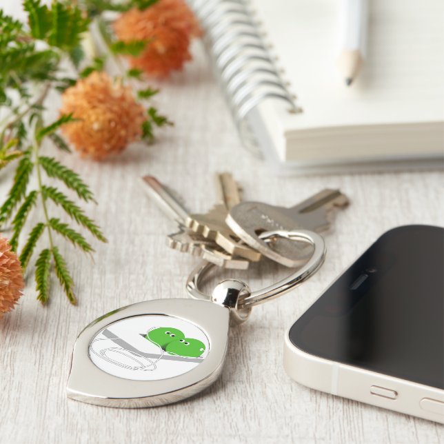 Two Peas In A Pod Key Ring (Side)