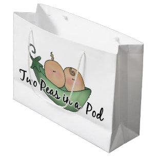 Two peas in a pod large gift bag twins