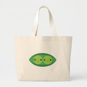 Two Peas in a Pod Large Tote Bag