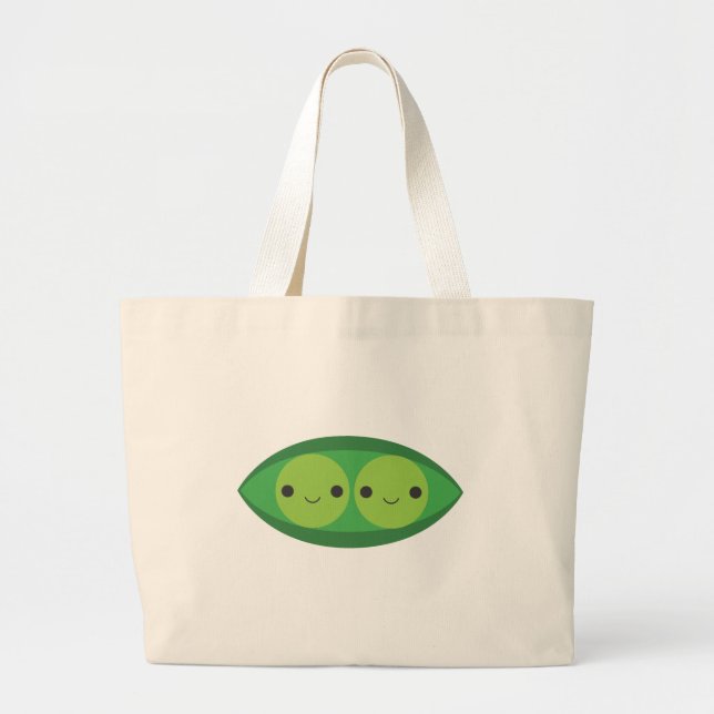 Two Peas in a Pod Large Tote Bag (Front)