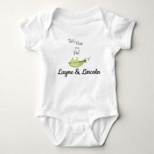 TWO PEAS IN A POD one-piece Baby Bodysuit