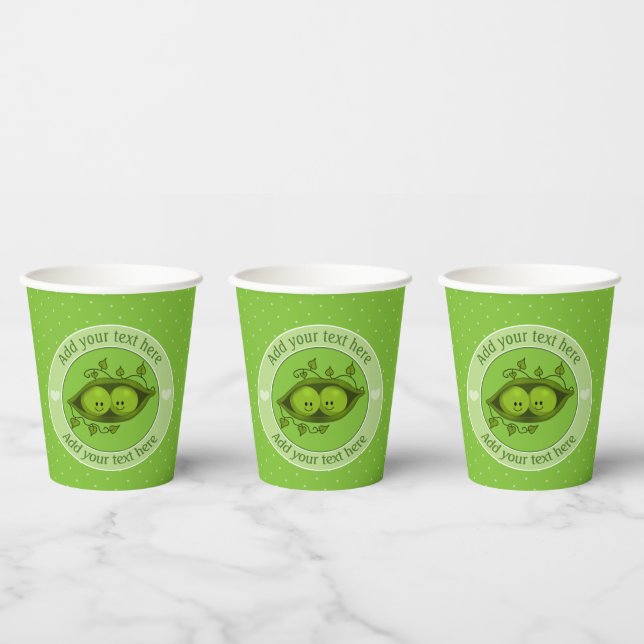 Two Peas In A Pod Personalised Paper Cups (Multi)