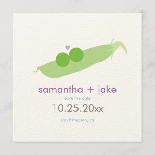 Two Peas in a Pod Save the Date: Cream Felt Paper Date