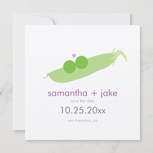 Two Peas in a Pod Save the Date: Cream Felt Paper Save The Date (Front)