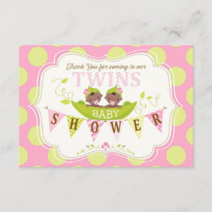 Two Peas in a Pod Twin African Girls Thank You Card