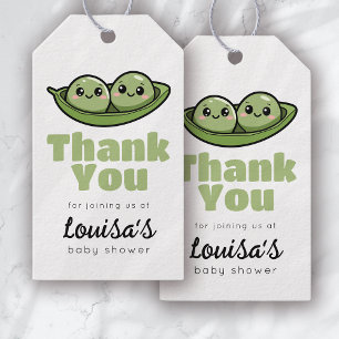Two Peas in a Pod Twin Baby Shower Thank You Gift Tags