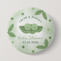 Two Peas In a Pod Twin Boys Baby Shower Button
