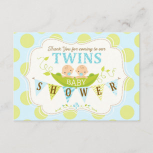 Two Peas in a Pod Twin Boys Thank You Card