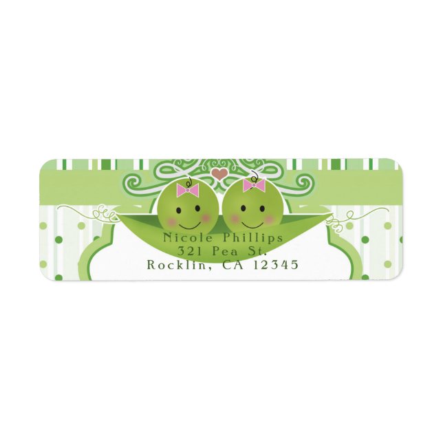 Two Peas in a Pod Twin Girl Baby Shower Invitation (Front)