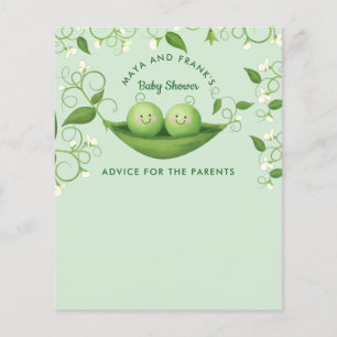 Two Peas in a Pod Twin Shower Advice Card