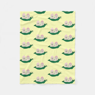 Two Peas in a Pod Twins Baby Girls Fleece Blanket