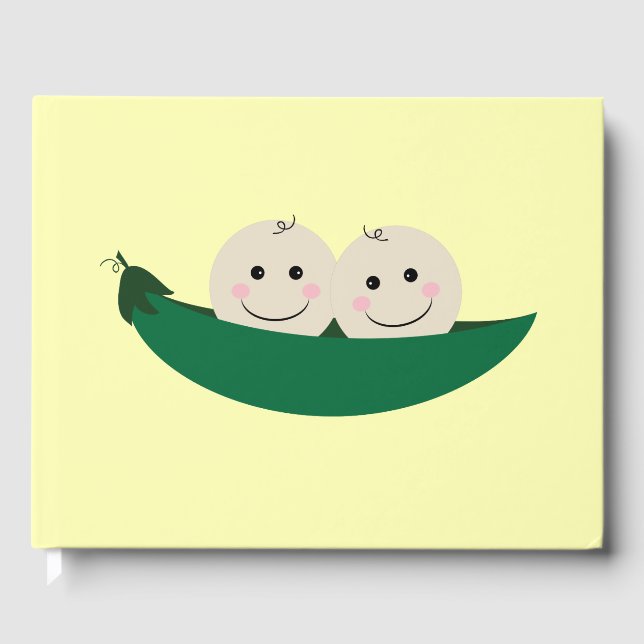 Two Peas in a Pod Twins Baby Guest Book (Front)