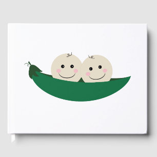 Two Peas in a Pod Twins Baby Guest Book