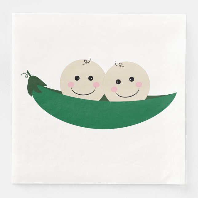 Two Peas in a Pod Twins Baby Napkin (Front)
