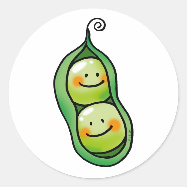 Two peas in a pod, twins baby shower classic round sticker (Front)