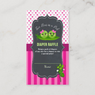 Two Peas in a Pod Twins Baby Shower Diaper Raffle Enclosure Card