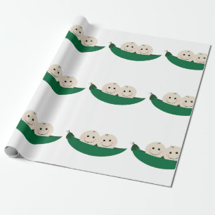 Two Peas in a Pod Twins Baby Wrapping Paper