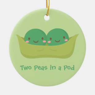 Two Peas in a Pod Twins Nursery Room Decor Ceramic Tree Decoration