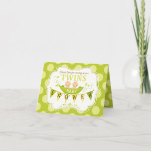 Two Peas in a Pod Twins Thank You Card