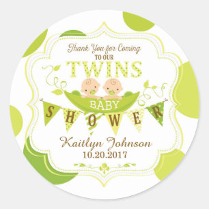 Two Peas in a Pod Twins Thank You Label